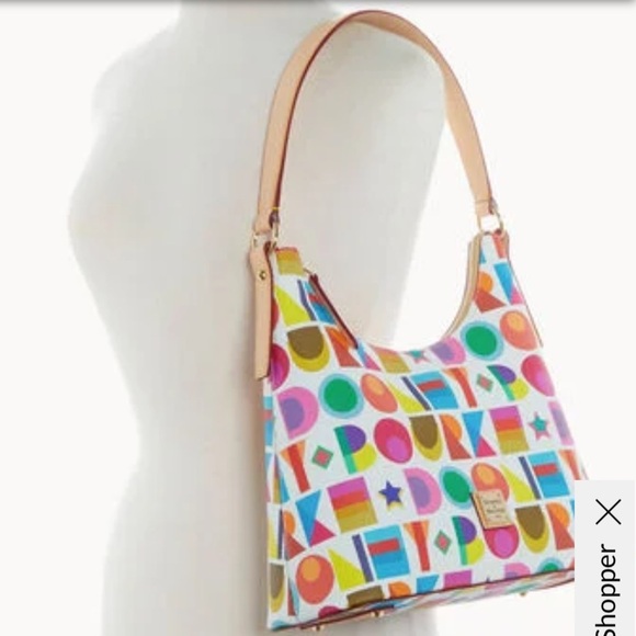 Dooney & Bourke Multicolor Art Deco Hobo Bag, NWT - Picture 6 of 13